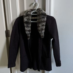 Faux fur detail sweater